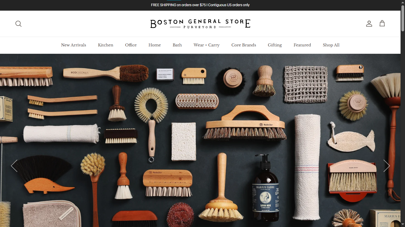 Boston General Store website built on Shopify