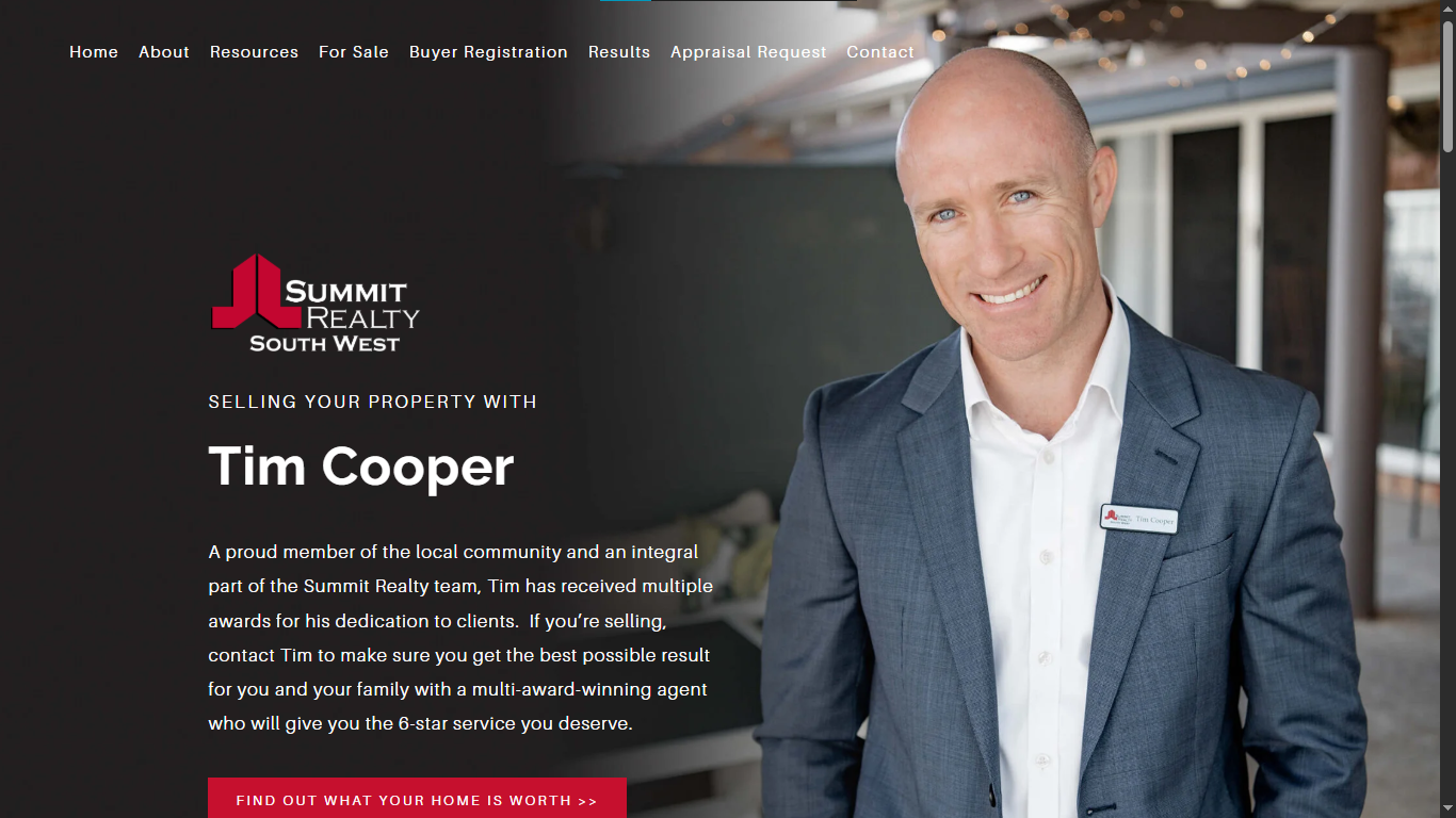 Tim Cooper website built on Squarespace