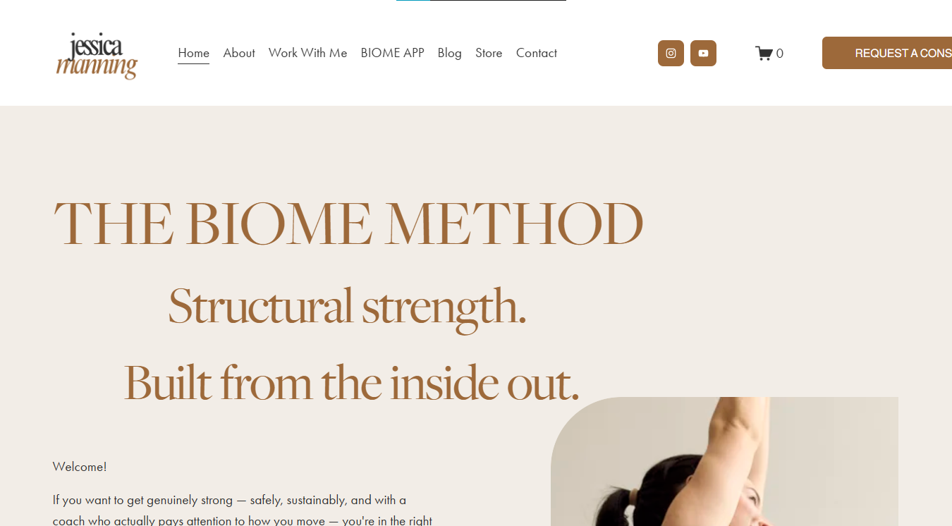 Jessica Manning website built on Squarespace